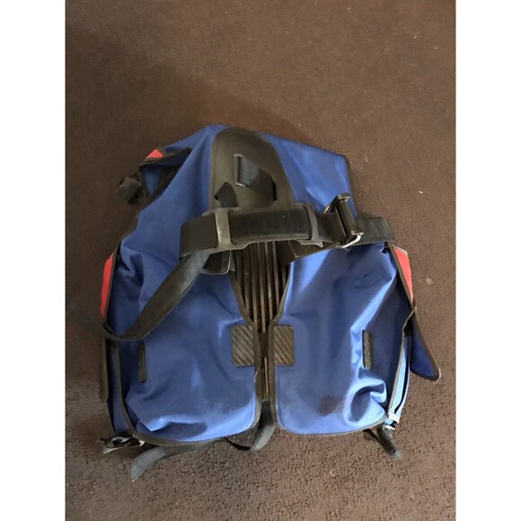 Vintage Men's Cousteau Blue Red Weighted Scuba Dive BCD Vest Untested - Picture 2 of 5